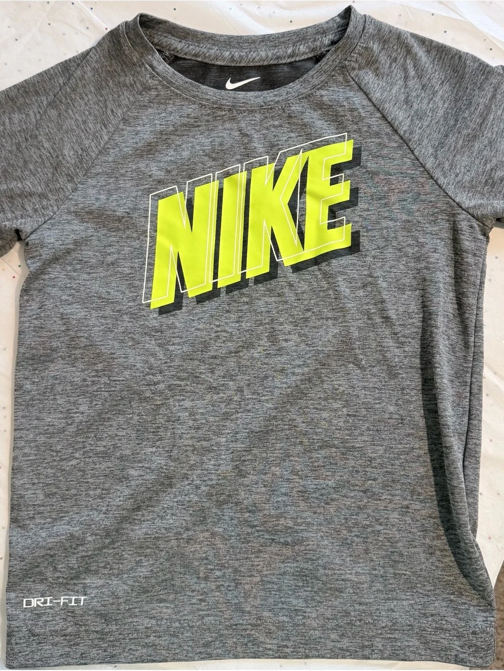 Nike Gray Heather Dri-FIT Tee with White Logo